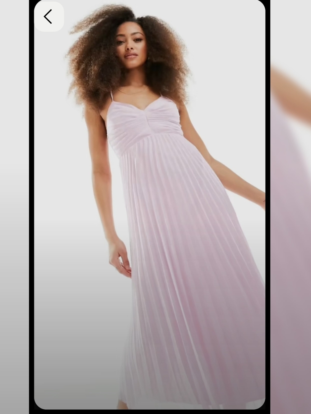 ASOS Lavander Pleated Maxi Dress with Spaghetti Straps